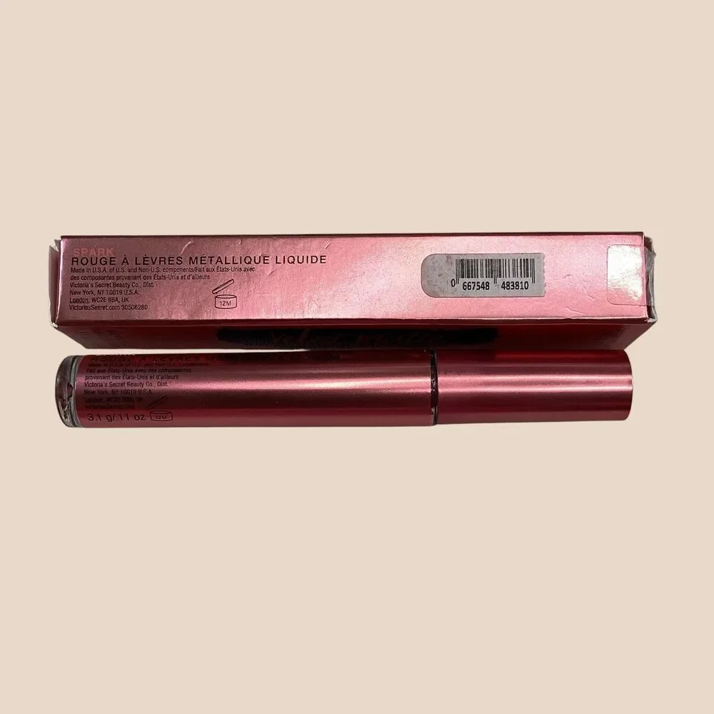 Victoria's Secret Velvet Matte Metallic Liquid Lip Spark Rose Gold Pink 0.11oz